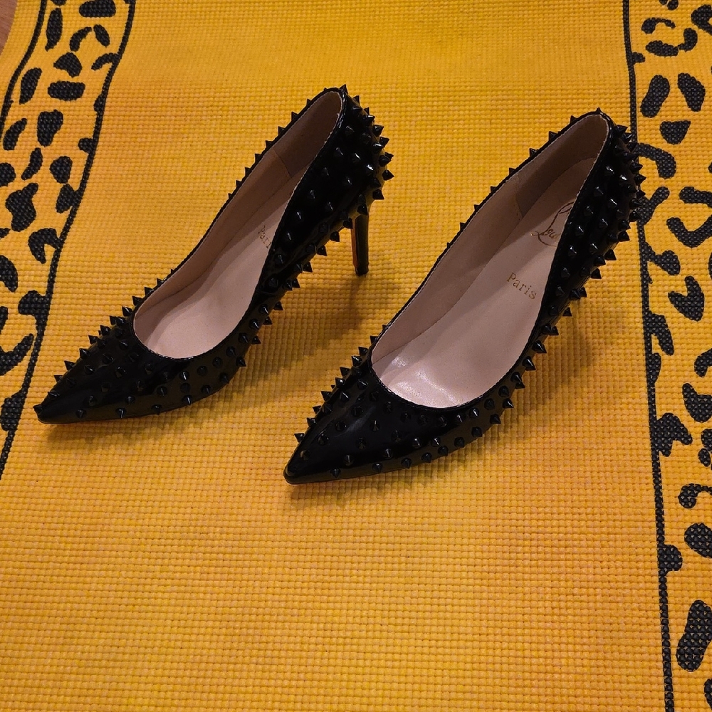 Christian Louboutin Black Spiked Heels